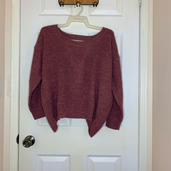 3/$35 CHARLOTTE RUSSE | Mauve Sweater W Open Back